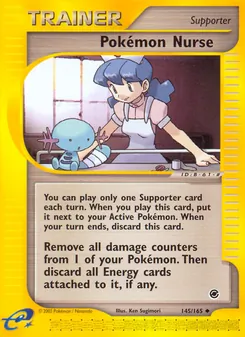 Pokémon Nurse card from Expedition Base Set, number 145/165