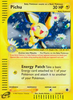 Pichu card from Expedition Base Set, number 22/165