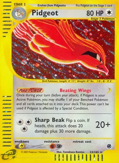 Pidgeot card from Expedition Base Set, number 23/165
