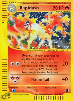Rapidash card from Expedition Base Set, number 26/165