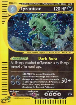 Tyranitar card from Expedition Base Set, number 29/165