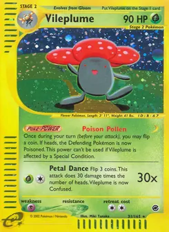 Vileplume card from Expedition Base Set, number 31/165