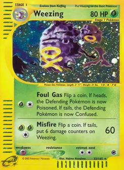 Weezing card from Expedition Base Set, number 32/165