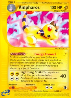 Ampharos card from Expedition Base Set, number 34/165