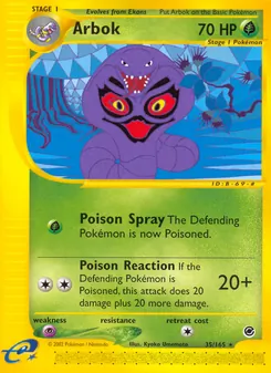 Arbok card from Expedition Base Set, number 35/165