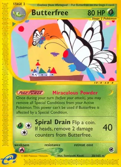 Butterfree card from Expedition Base Set, number 38/165