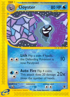 Cloyster card from Expedition Base Set, number 42/165