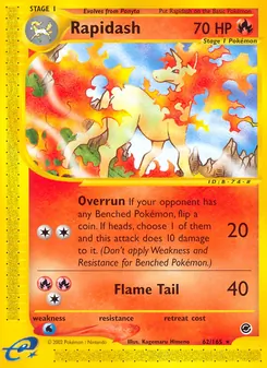Rapidash card from Expedition Base Set, number 62/165