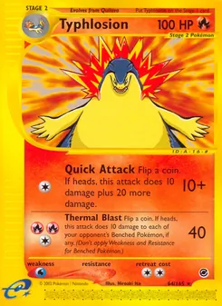 Typhlosion card from Expedition Base Set, number 64/165