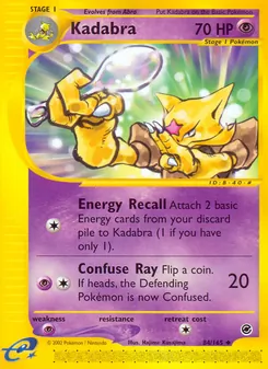 Kadabra card from Expedition Base Set, number 84/165