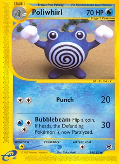 Poliwhirl card from Expedition Base Set, number 89/165