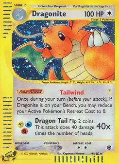 Dragonite card from Expedition Base Set, number 9/165