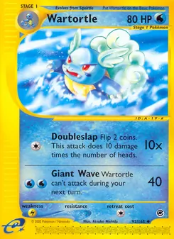 Wartortle card from Expedition Base Set, number 92/165