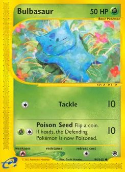 Bulbasaur card from Expedition Base Set, number 94/165