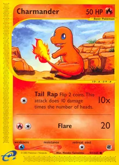 Charmander card from Expedition Base Set, number 97/165