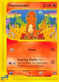 Charmander card from Expedition Base Set, number 98/165