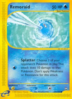 Remoraid card from Aquapolis, number 105/147