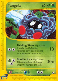 Tangela card from Aquapolis, number 112/147