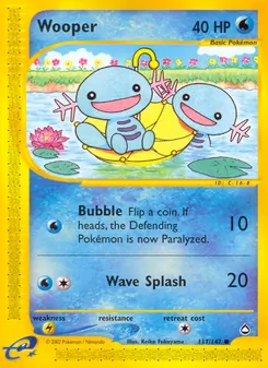 Wooper card from Aquapolis, number 117/147