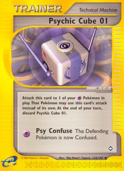 Psychic Cube 01 card from Aquapolis, number 132/147