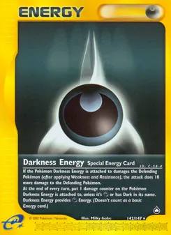 Darkness Energy card from Aquapolis, number 142/147