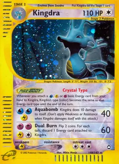 Kingdra card from Aquapolis, number 148/147