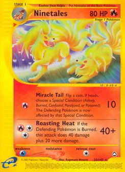 Ninetales card from Aquapolis, number 25/147