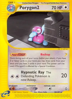 Porygon2 card from Aquapolis, number 28/147