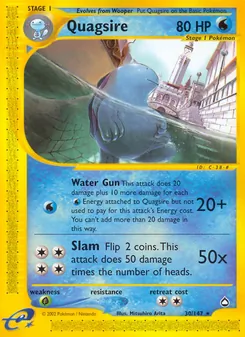 Quagsire card from Aquapolis, number 30/147