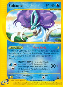 Suicune card from Aquapolis, number 37/147