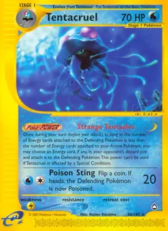 Tentacruel card from Aquapolis, number 38/147