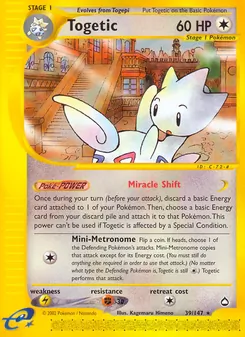 Togetic card from Aquapolis, number 39/147