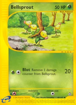 Bellsprout card from Aquapolis, number 45/147