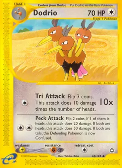Dodrio card from Aquapolis, number 46/147