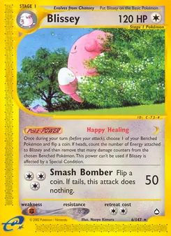 Blissey card from Aquapolis, number 6/147