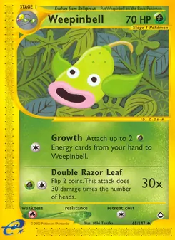 Weepinbell card from Aquapolis, number 65/147