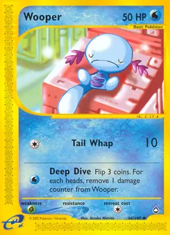 Wooper card from Aquapolis, number 66/147