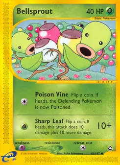 Bellsprout card from Aquapolis, number 68/147
