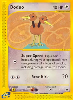 Doduo card from Aquapolis, number 73/147