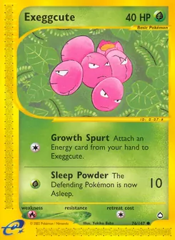 Exeggcute card from Aquapolis, number 76/147