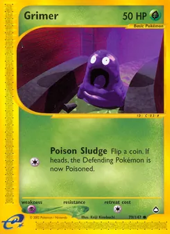 Grimer card from Aquapolis, number 79/147