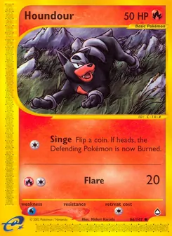 Houndour card from Aquapolis, number 86/147