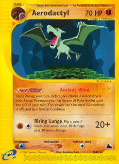 Aerodactyl card from Skyridge, number 1/144