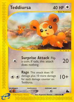 Teddiursa card from Skyridge, number 109/144