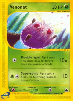 Venonat card from Skyridge, number 112/144
