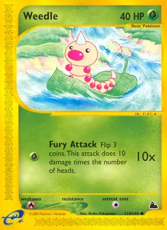 Weedle card from Skyridge, number 114/144