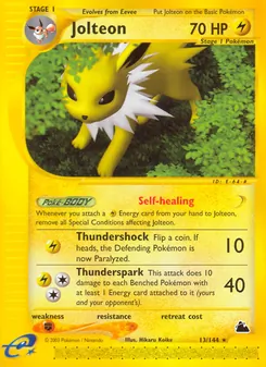 Jolteon card from Skyridge, number 13/144