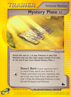 Mystery Plate α card from Skyridge, number 133/144