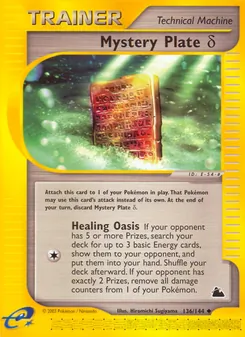 Mystery Plate δ card from Skyridge, number 136/144