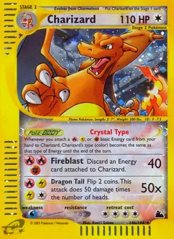 Charizard card from Skyridge, number 146/144